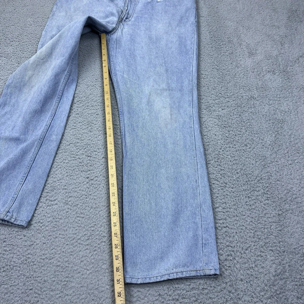 VTG Levi Strauss 619 Mens Light Blue Denim Jeans Straight Leg Orange‎ Tab 36x31